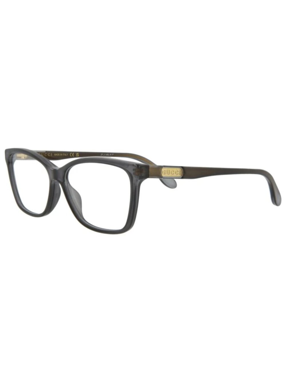 New Gucci Women's Eyeglasses Cat Eye Acetate Frame Grey Grey Transparent